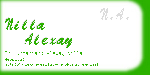 nilla alexay business card